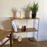 Self vintage metal wall shelf imitation wood in string or tomado style