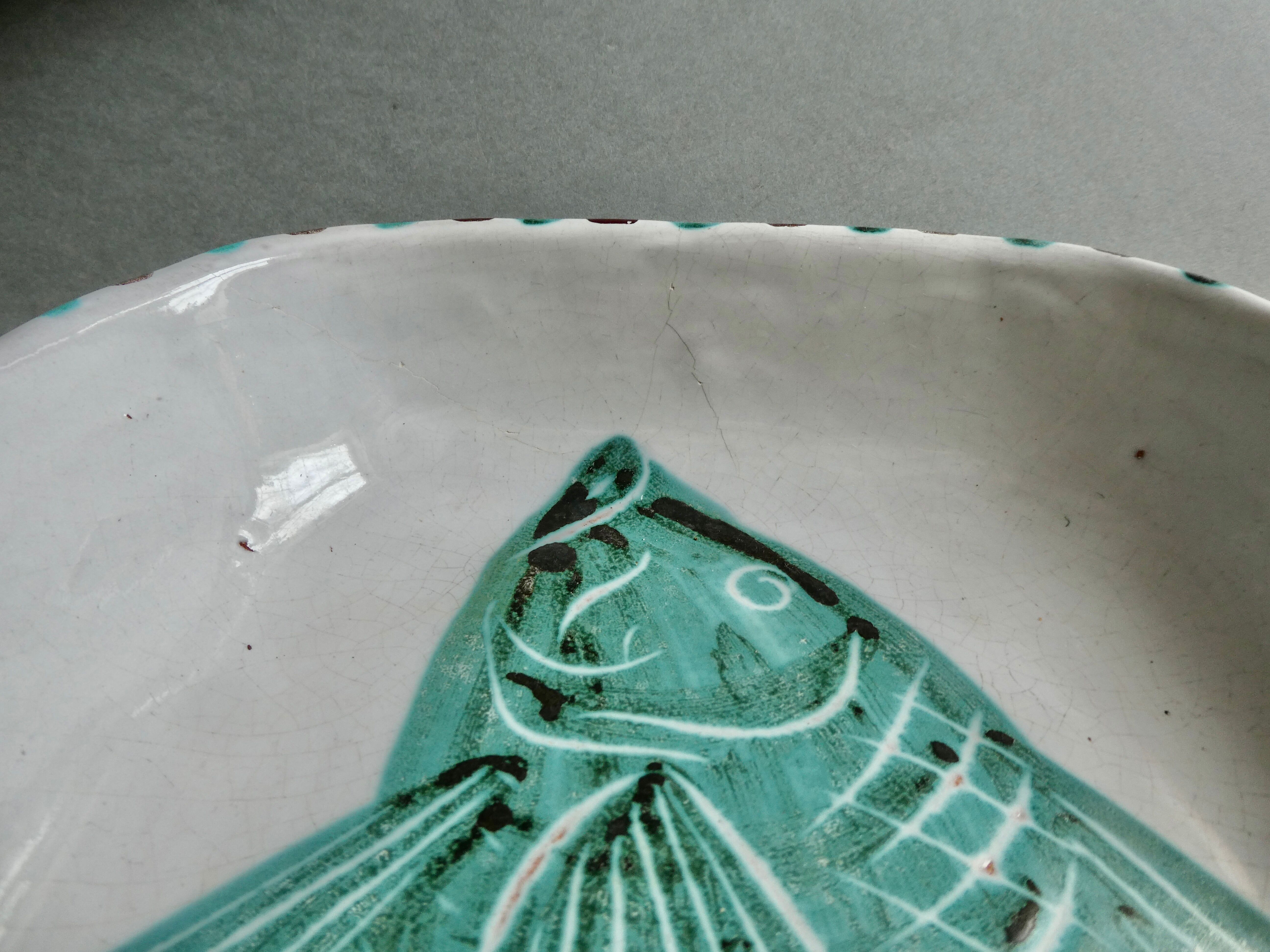 2 ceramic dishes, Fazio Vallauris SAP, 60s