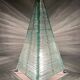 Sculptural pyramid table lamp, glass, France, 1970s.
