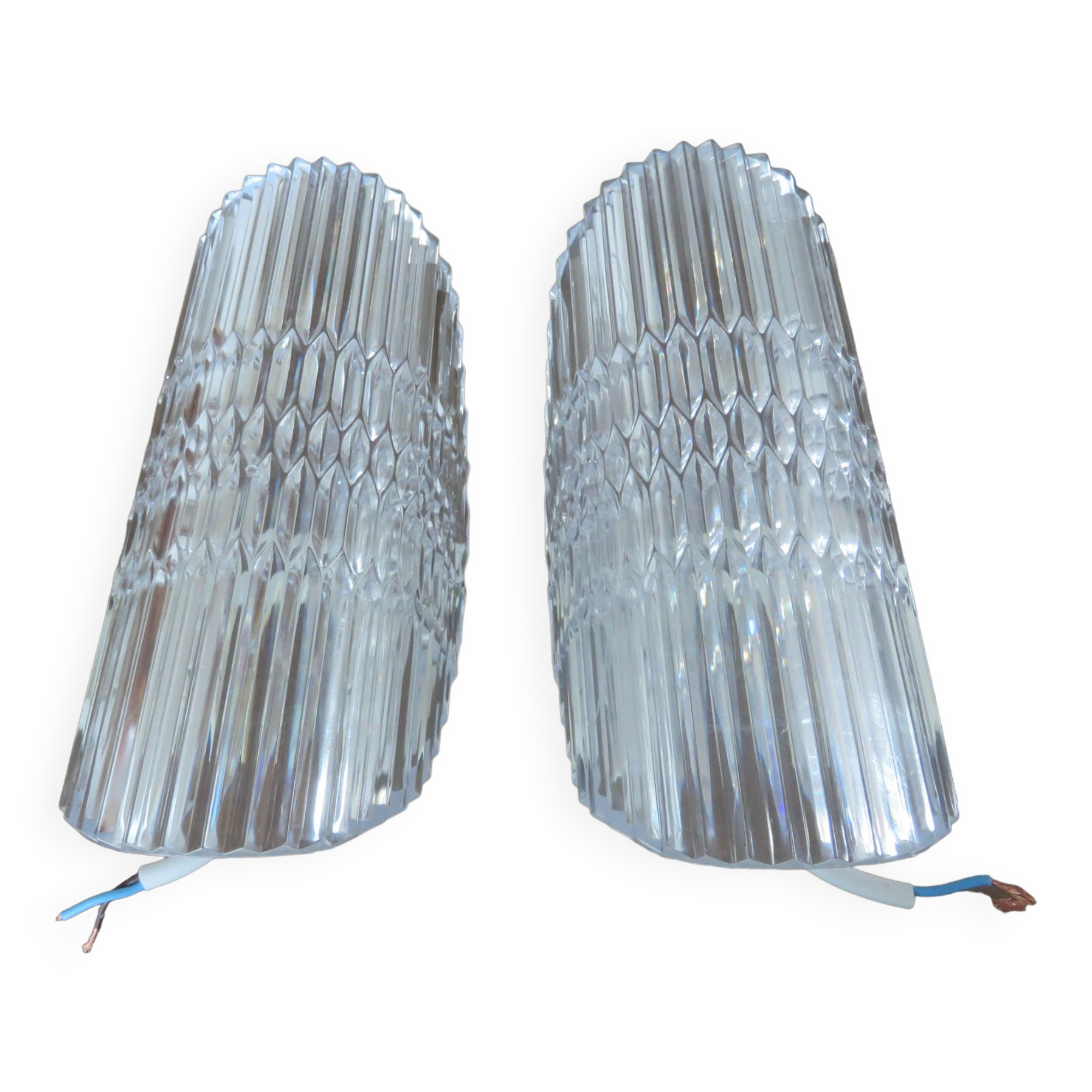 Pair of transparent plexiglass sconces 1970