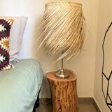 Palm leaf lampshade and iron frame