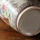 Chinese porcelain vase, peacocks, birds, trees, peonies