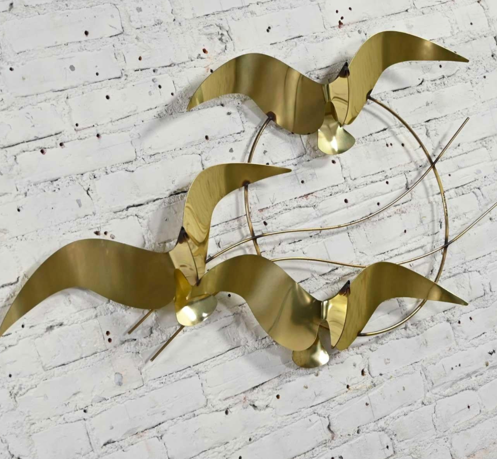 Vintage curtis jere modern brass wall sculpture