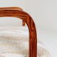 Pair of vintage wooden chairs jacquard beige