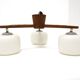 Scandinavian pendant lamp in teak and glass, Sweden, 1950