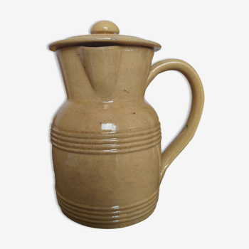 Pitcher in glazed earth Honey N°2 with lid