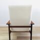 Scandinavian armchair with Lelièvre ecru buckle fabric