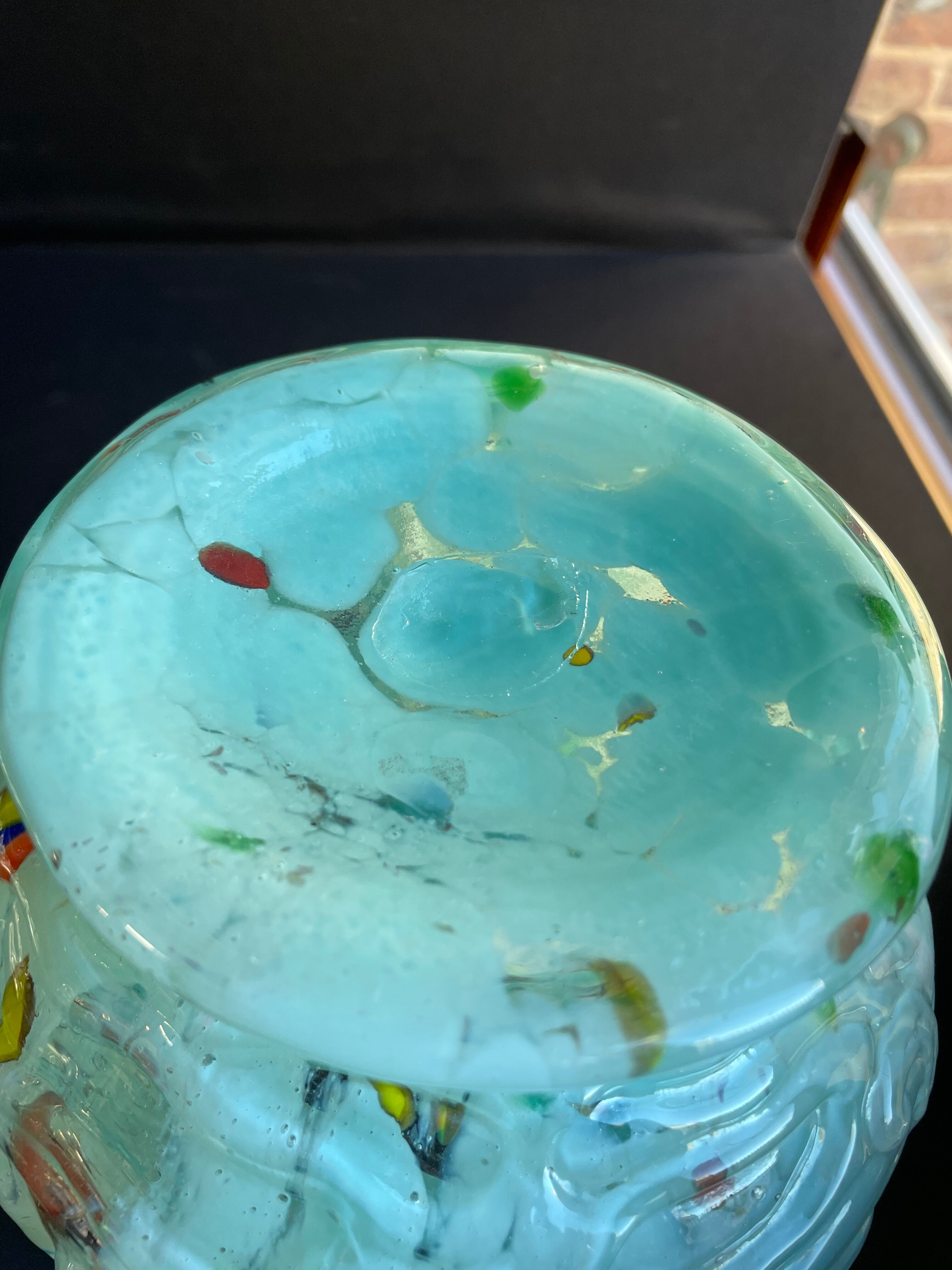 Art Nouveau glass vase with variegated bottom