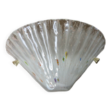 Murano glass wall light and brass cabochons 1970