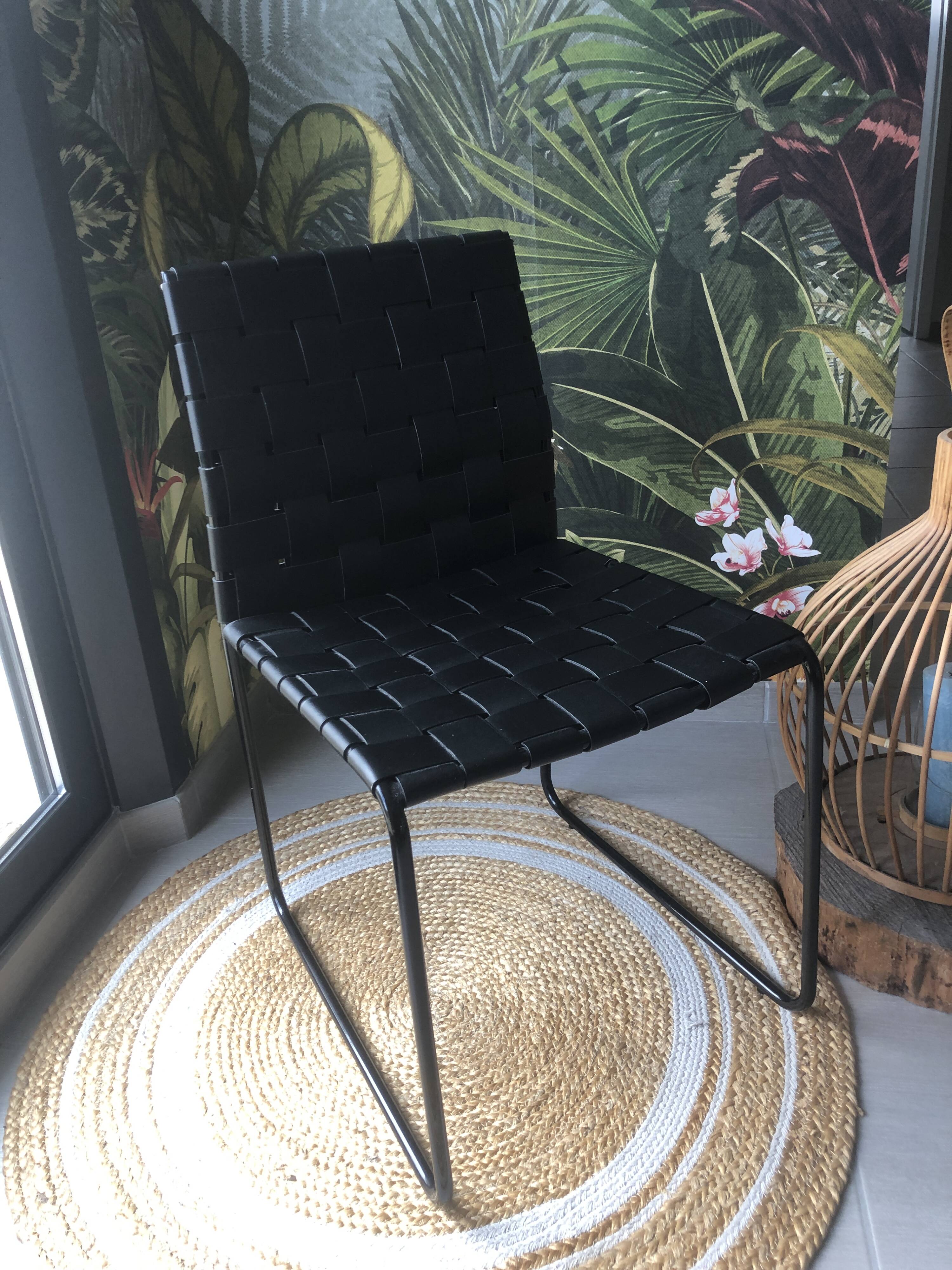 Pair of designer black chairs