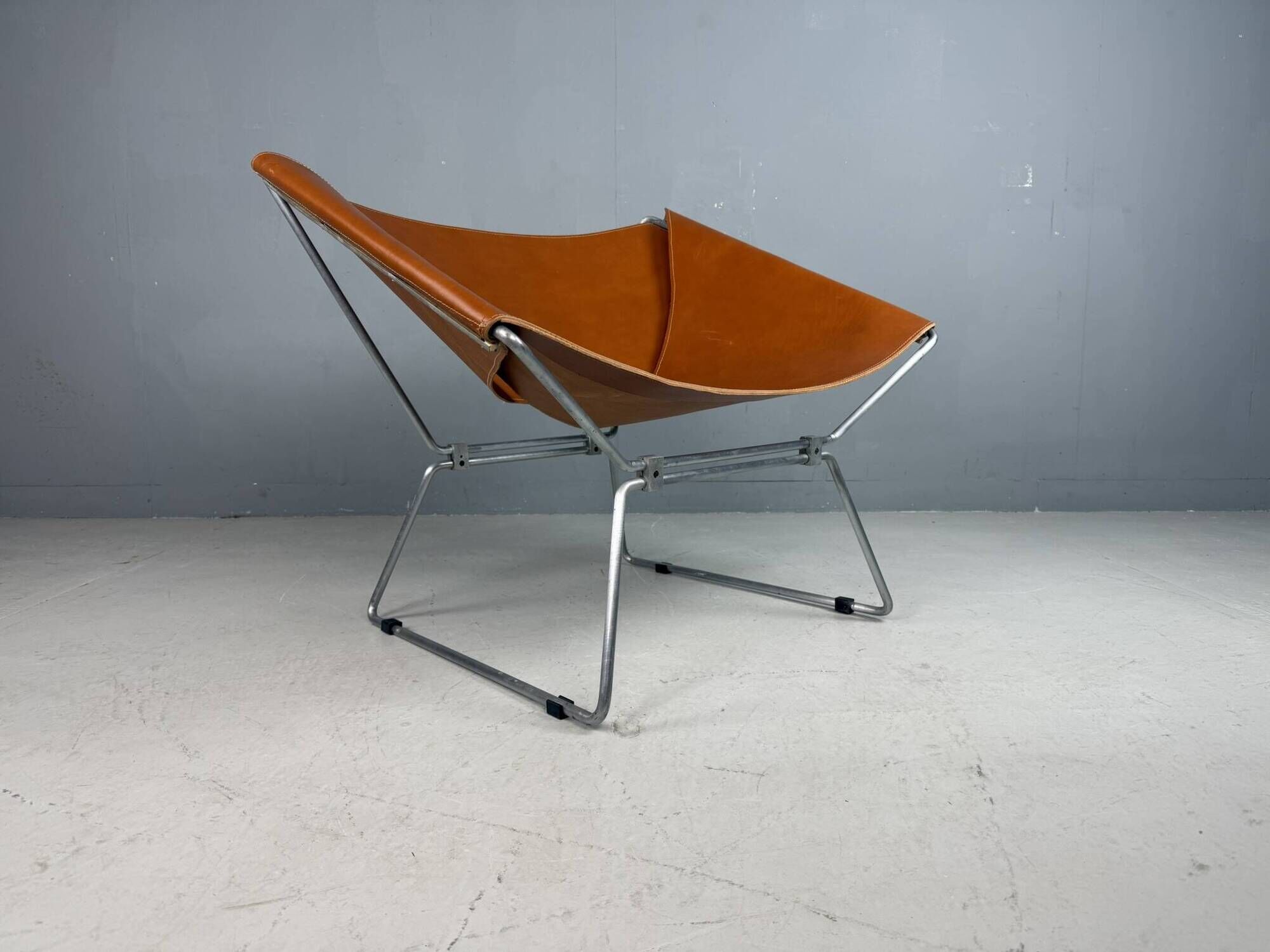 Pierre Paulin AP-14 cognac leather armchair for A. Polak, 1955