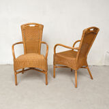 Pair of rattan armchairs