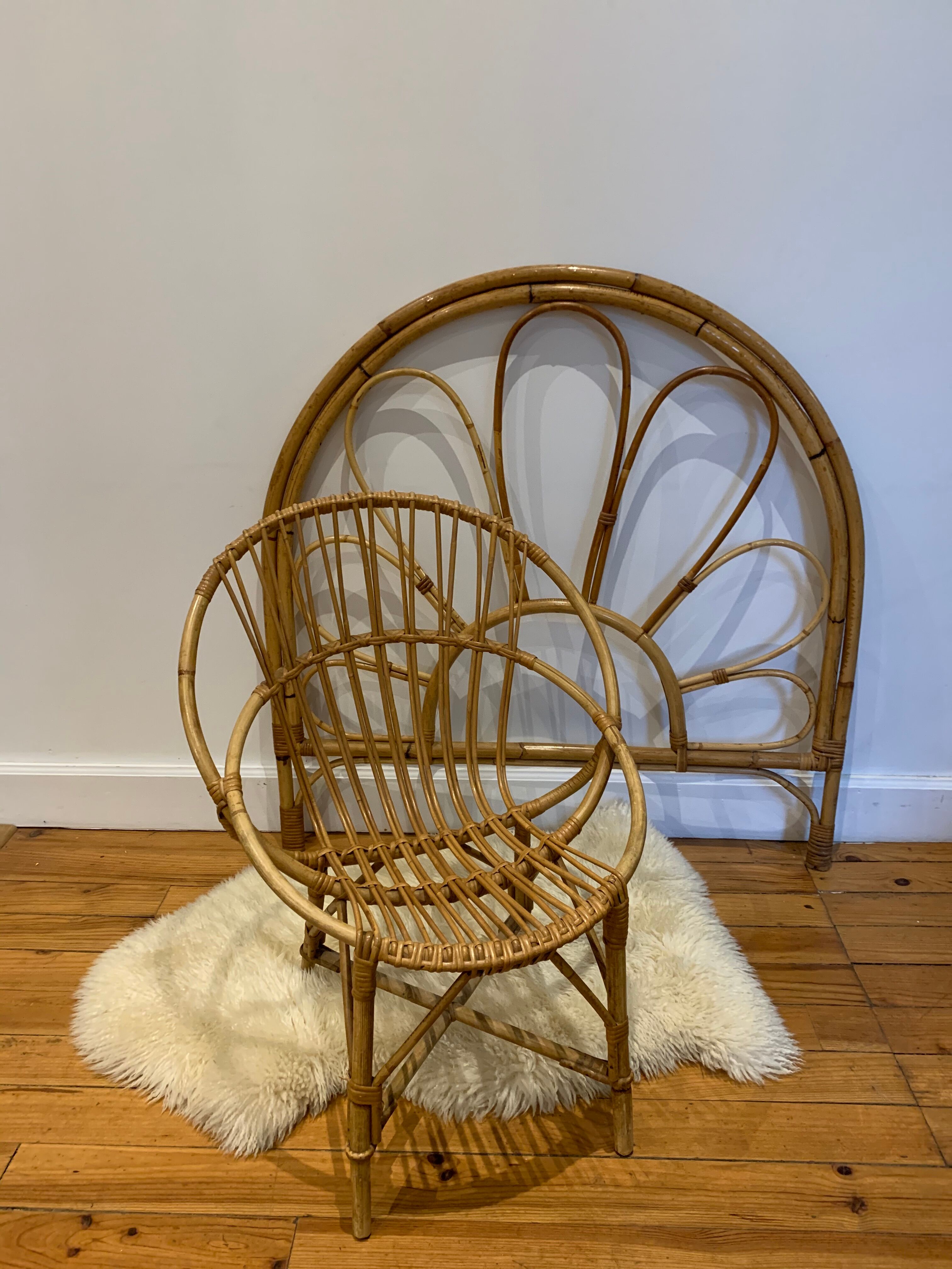 Rattan bedhead 90 cm