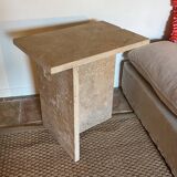 Travertine side table