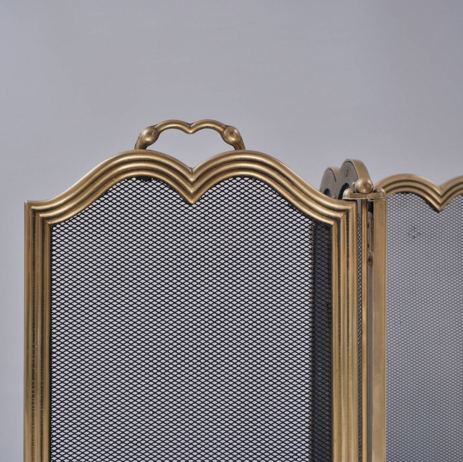 Italian folding gilt bronze fire screen, 1940s
