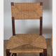 Set of 6 oak rush chairs, French work, 1950.