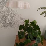 Suspension ancienne en verre rose opalin