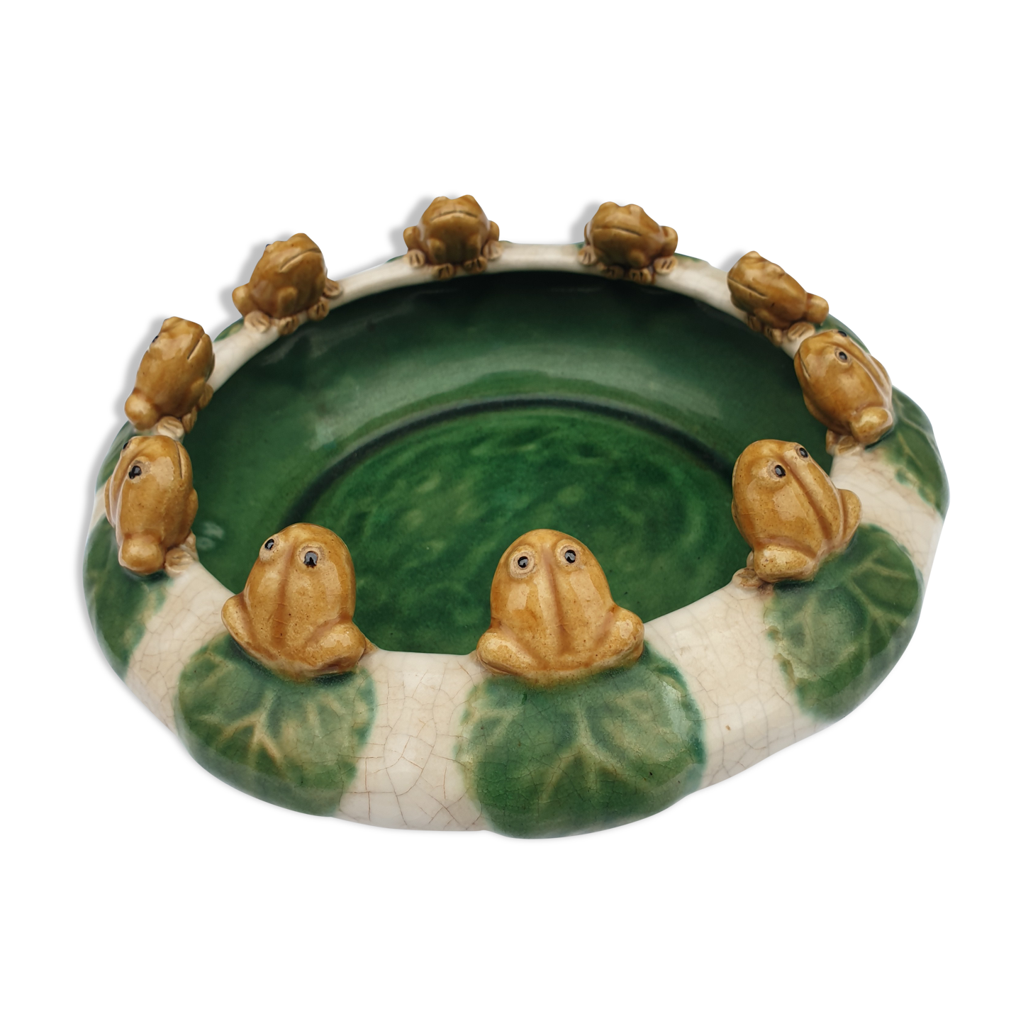 Vintage Majolica Ceramic Garden Cut