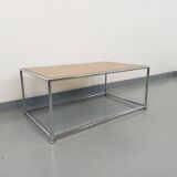 Vintage USM style coffee table in melamine and chrome metal