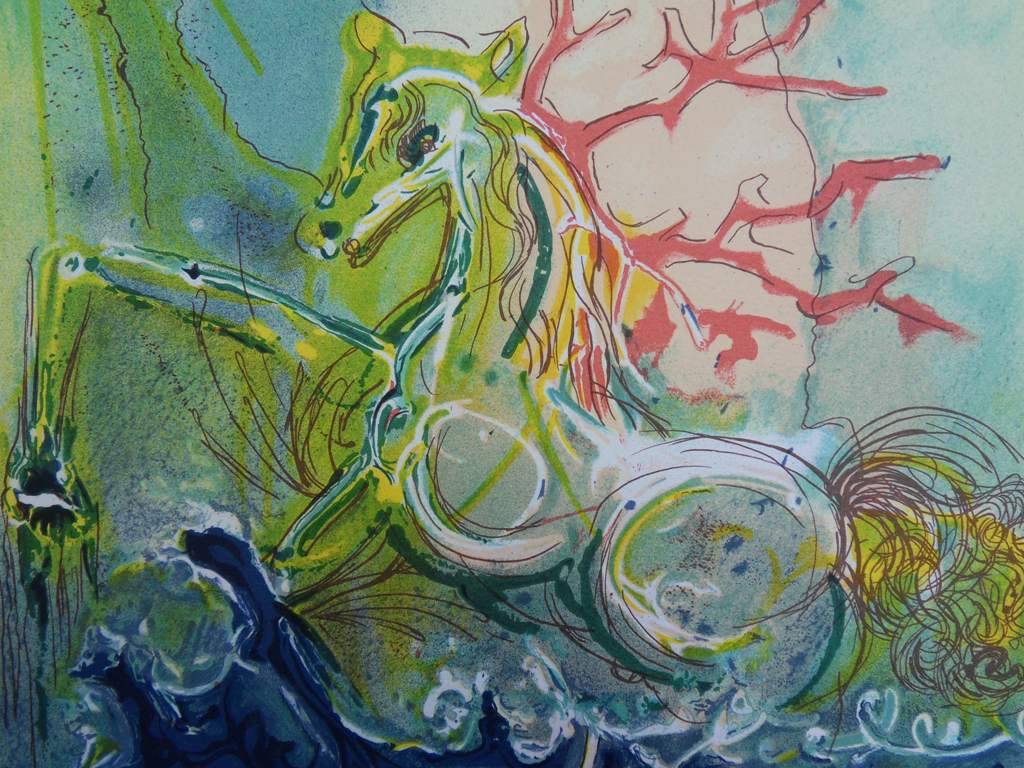 Salvador Dali: Horses - Neptune, signed lithograph