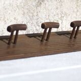 Wall-mounted wooden coat rack, vintage wall-mounted coat rack, curved wood