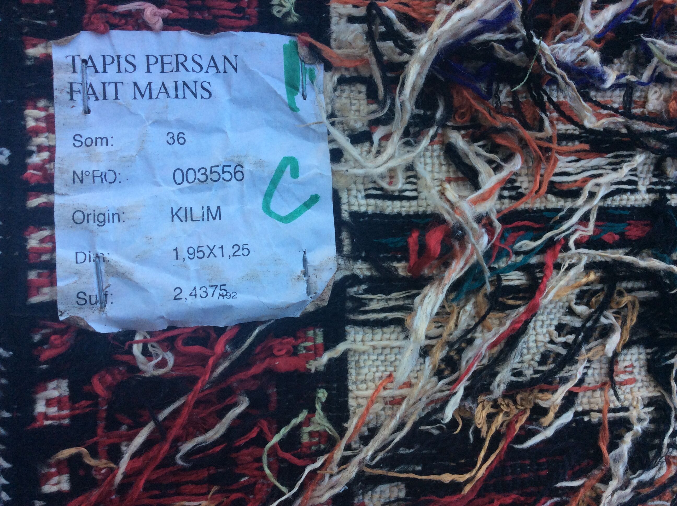 Authentic Persian rug, Kilim 195 x 125