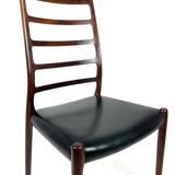 Set of 6 Niels Møller Model No 82 Chairs in Rosewood & Leather Denmark 60’s