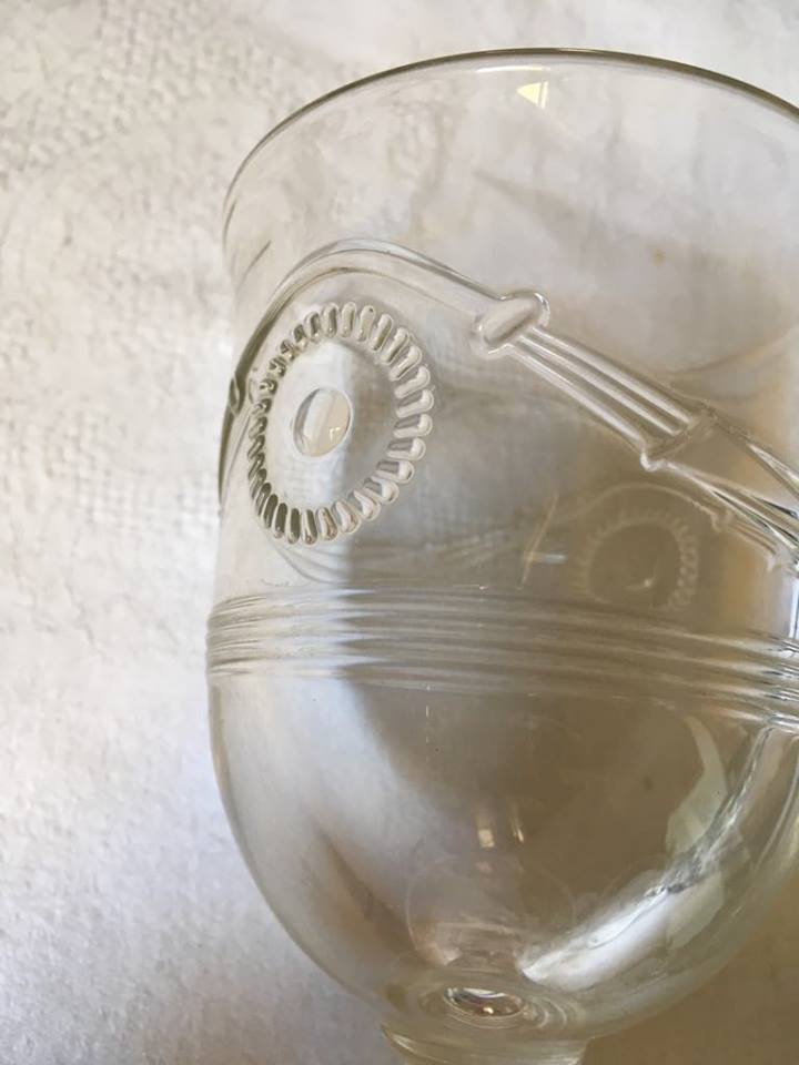 Together five mismatched stemware