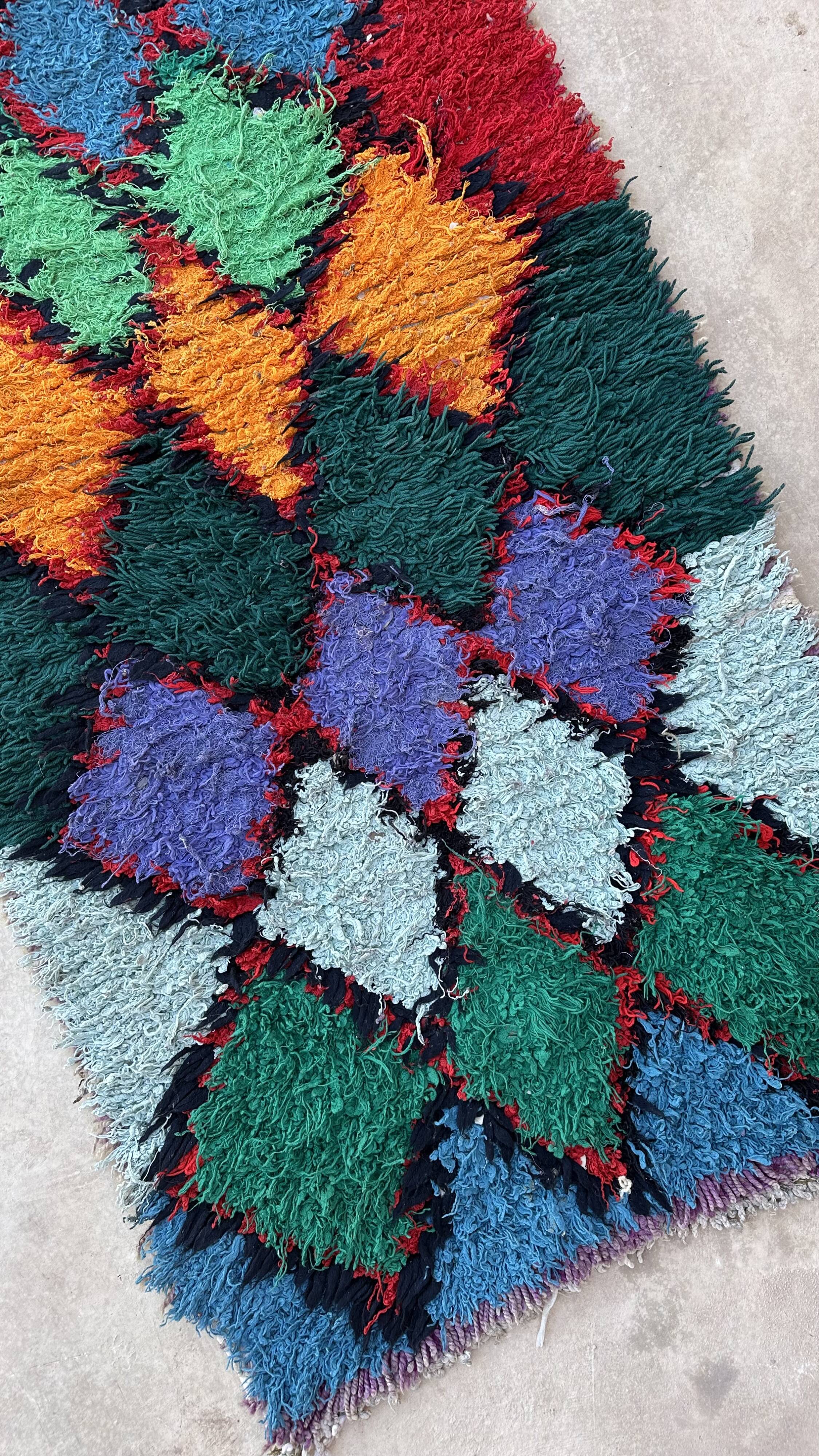 Moroccan carpet azilal colorful - 78 x 180 cm