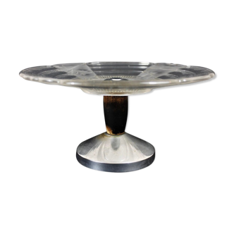 Cake holder, glass and metal, Circa 1930 (Art Deco)