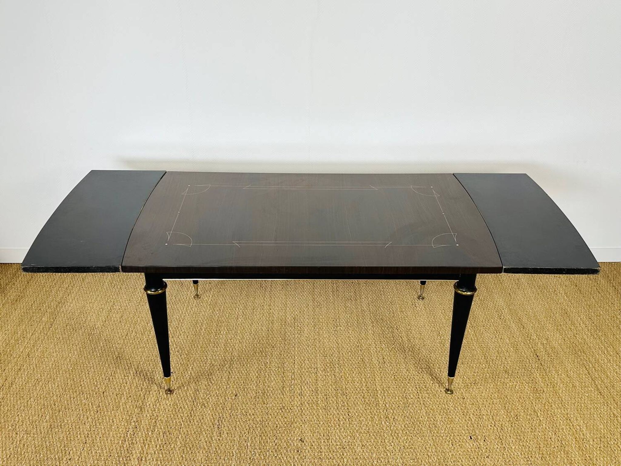 Table de salle à manger art déco française en macassar 1940