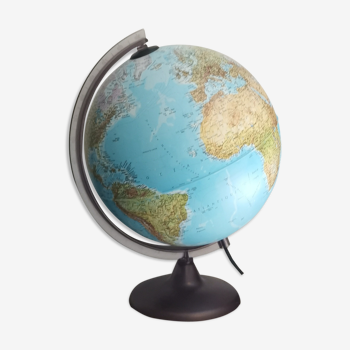 Vintage luminous terrestrial globe tecnodidattica model tecnoglobus