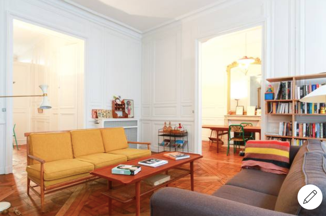 Scandinavian teak and wool sofa