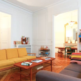 Scandinavian teak and wool sofa