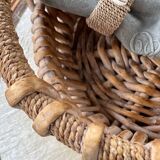 Large rattan and rope basket