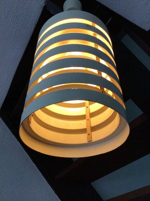 White lacquered metal pendant light - Hans-Agne Jakobsson