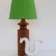 Large mid-century modern Danish teak table lamp