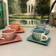 4 vintage ceramic coffee cups produced by lbvyr circa