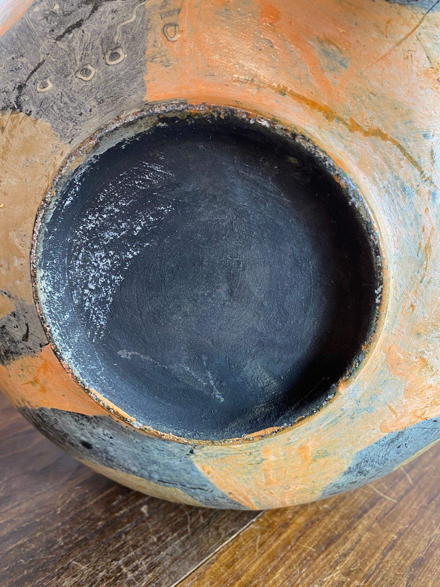 Large round terracotta vase