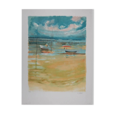 La plage océane, lithographie originale signée, Paul COLLOMB
