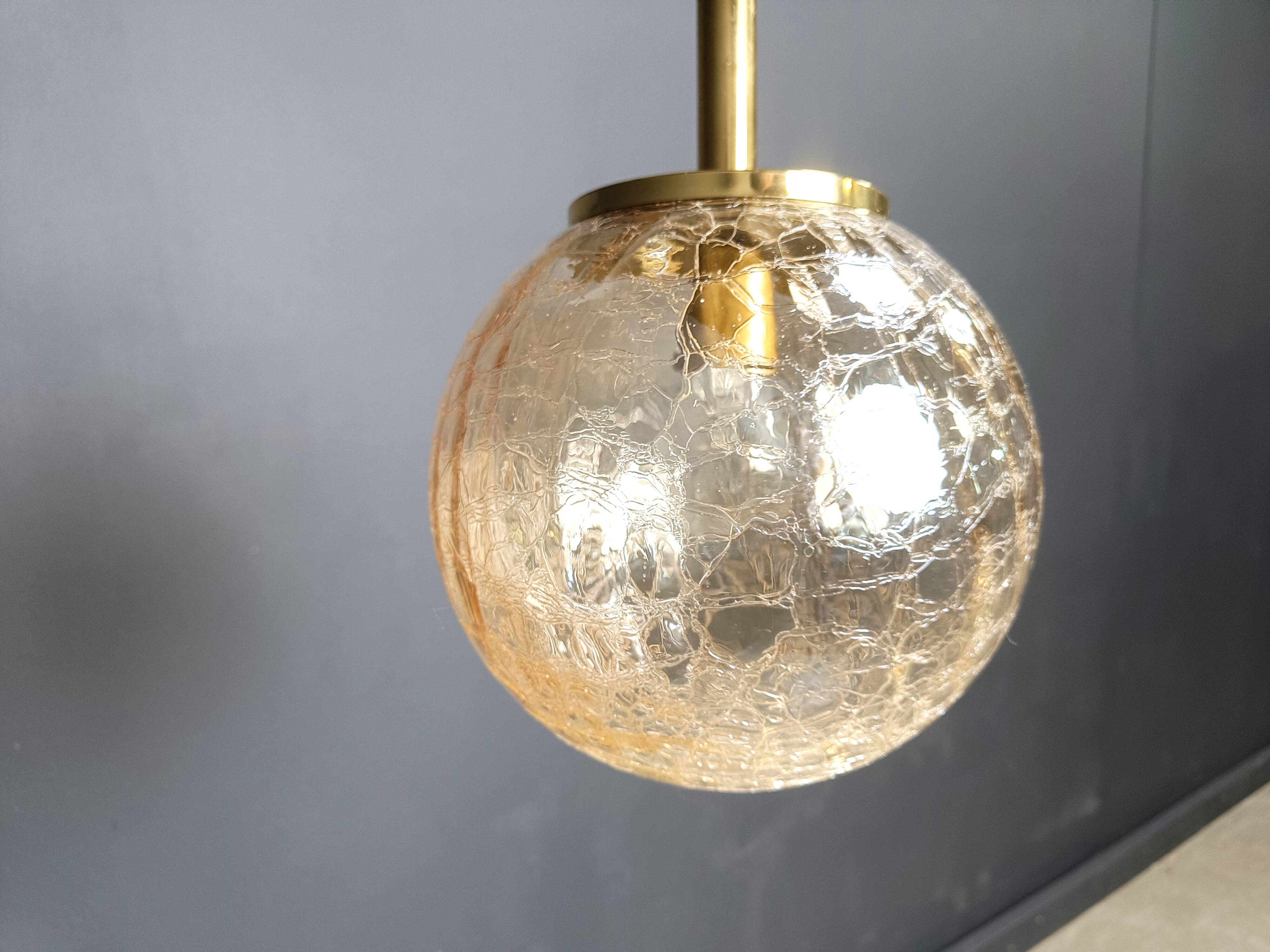 Globe pendant light by Glashutte Limburg, 1960s