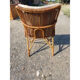 Vintage rattan and wicker armchair