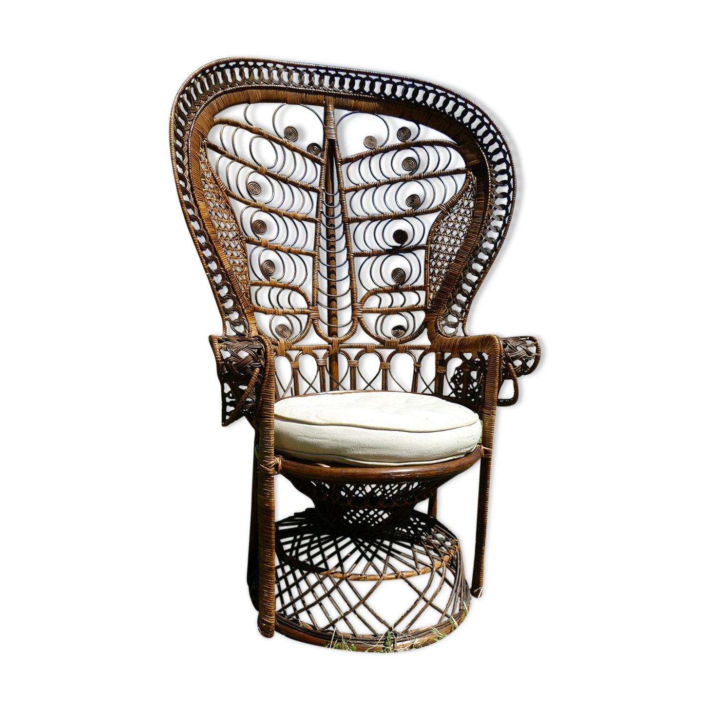 Emmanuelle peacock rattan chair