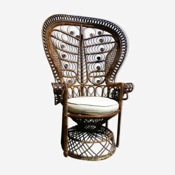 Fauteuil Emmanuelle peacock en rotin