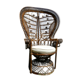 Fauteuil Emmanuelle peacock en rotin