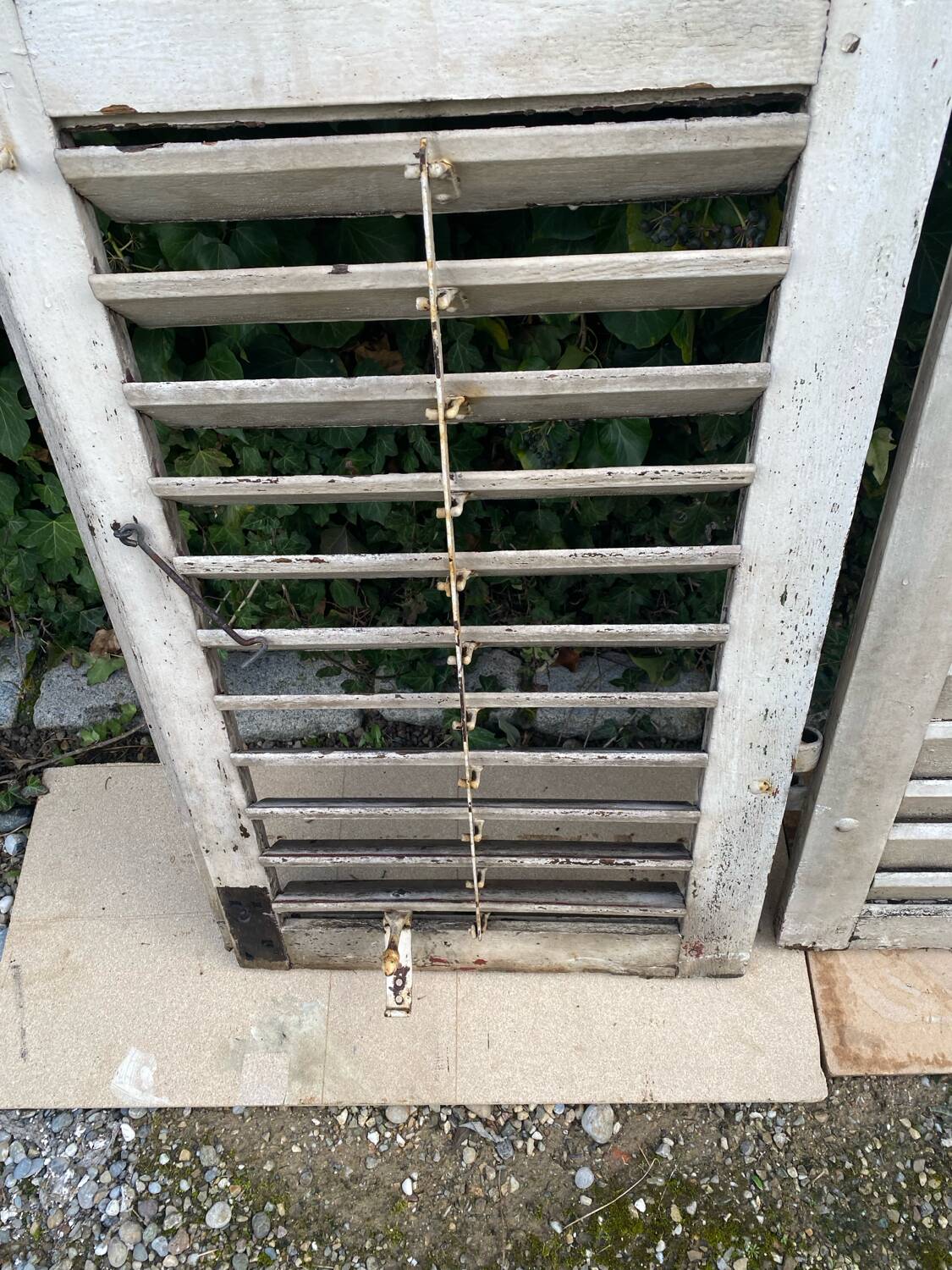 Old wooden shutter blinds