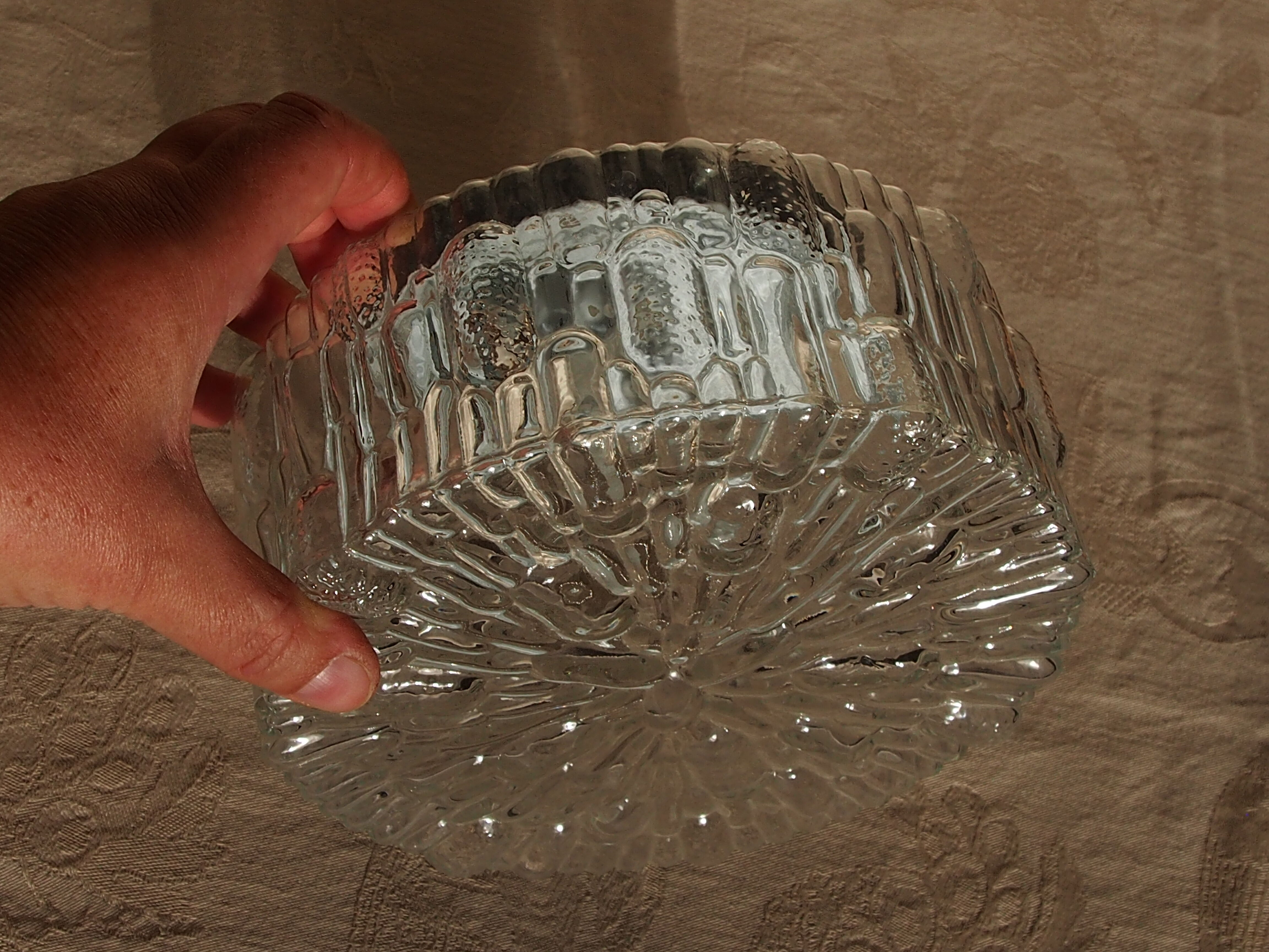 Vintage molded glass ceiling lamp