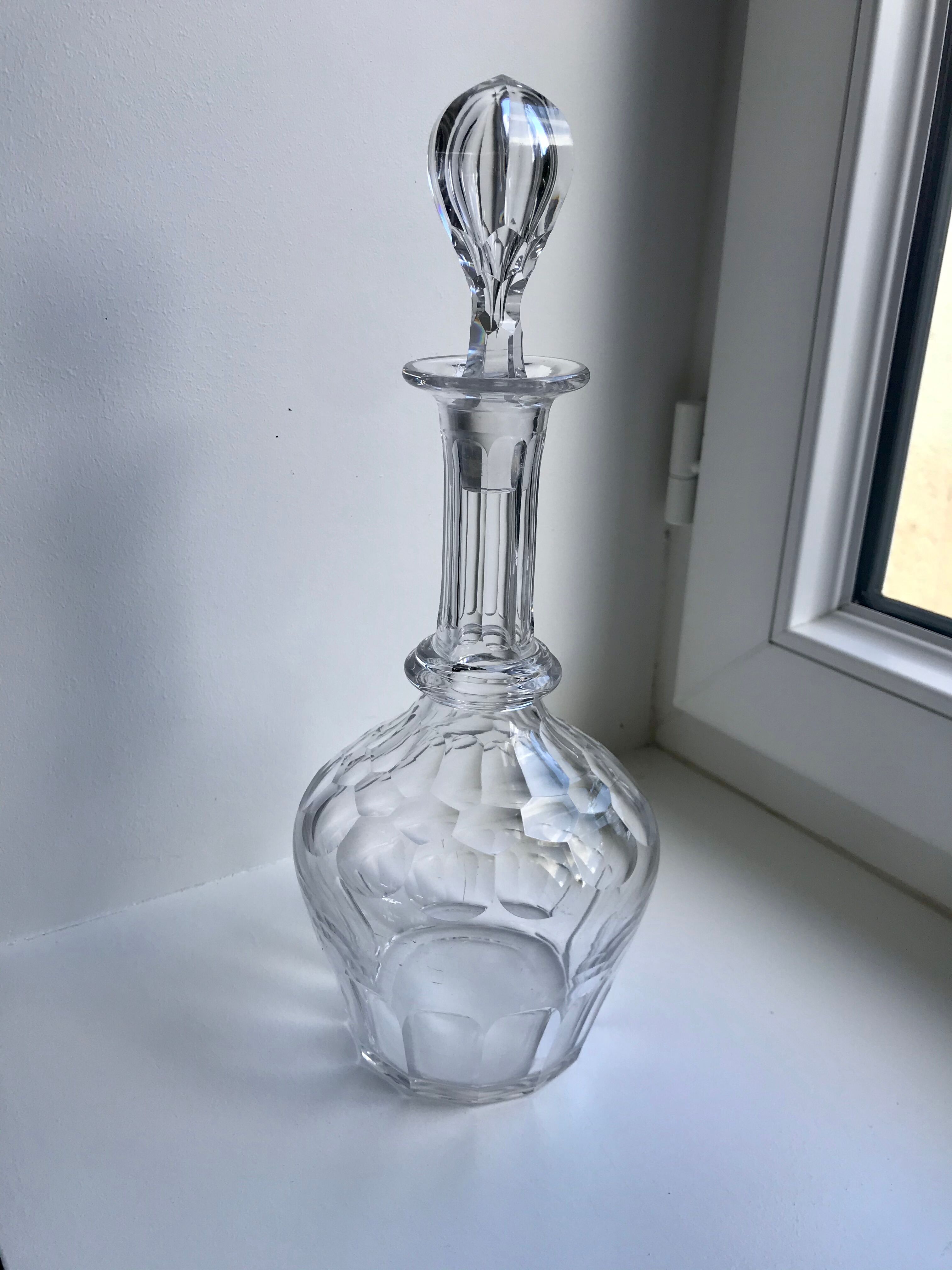 Crystal wine decanter early twentieth century