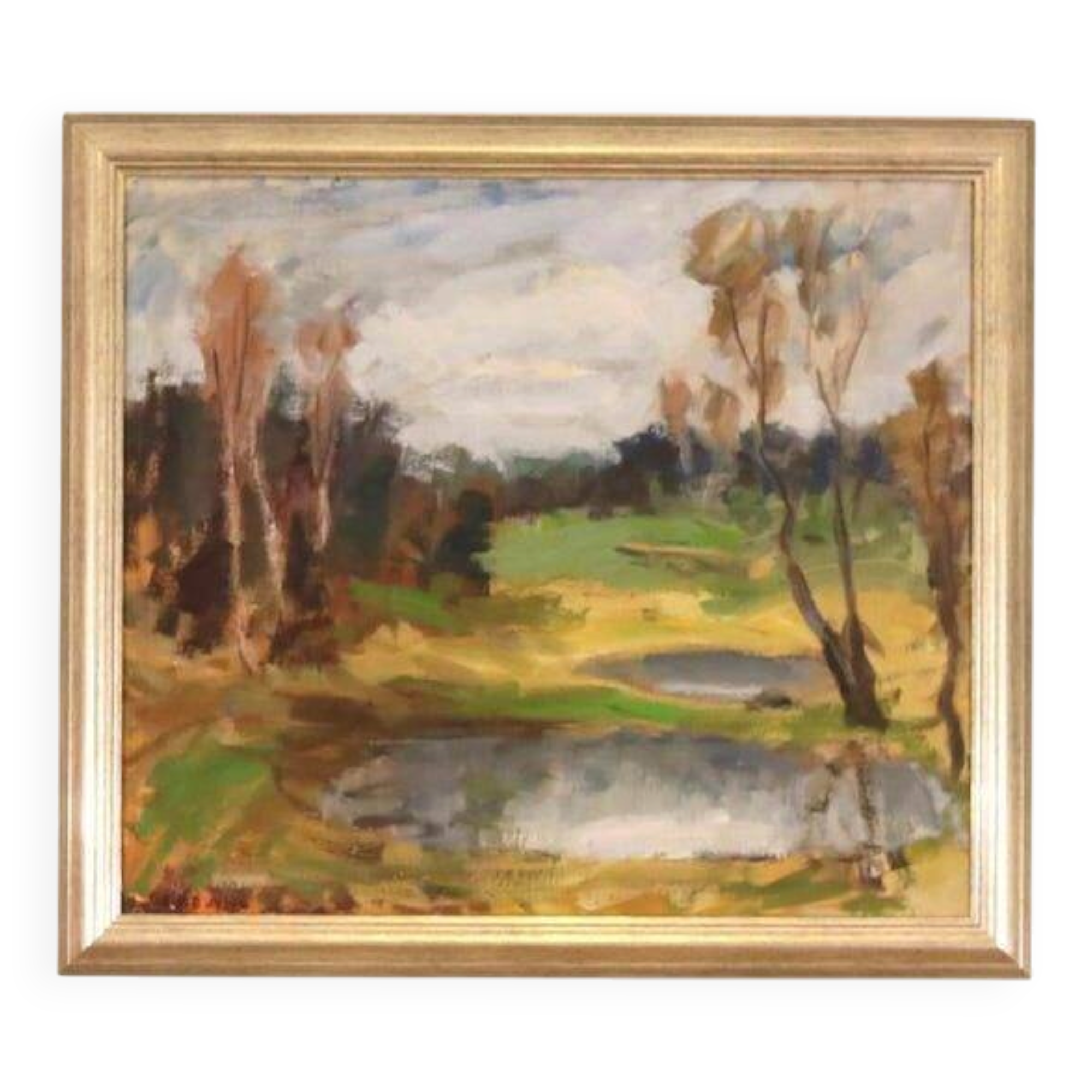 Mid Century Swedish Oil on Canvas – Landscape by Gunnar Ekdahl