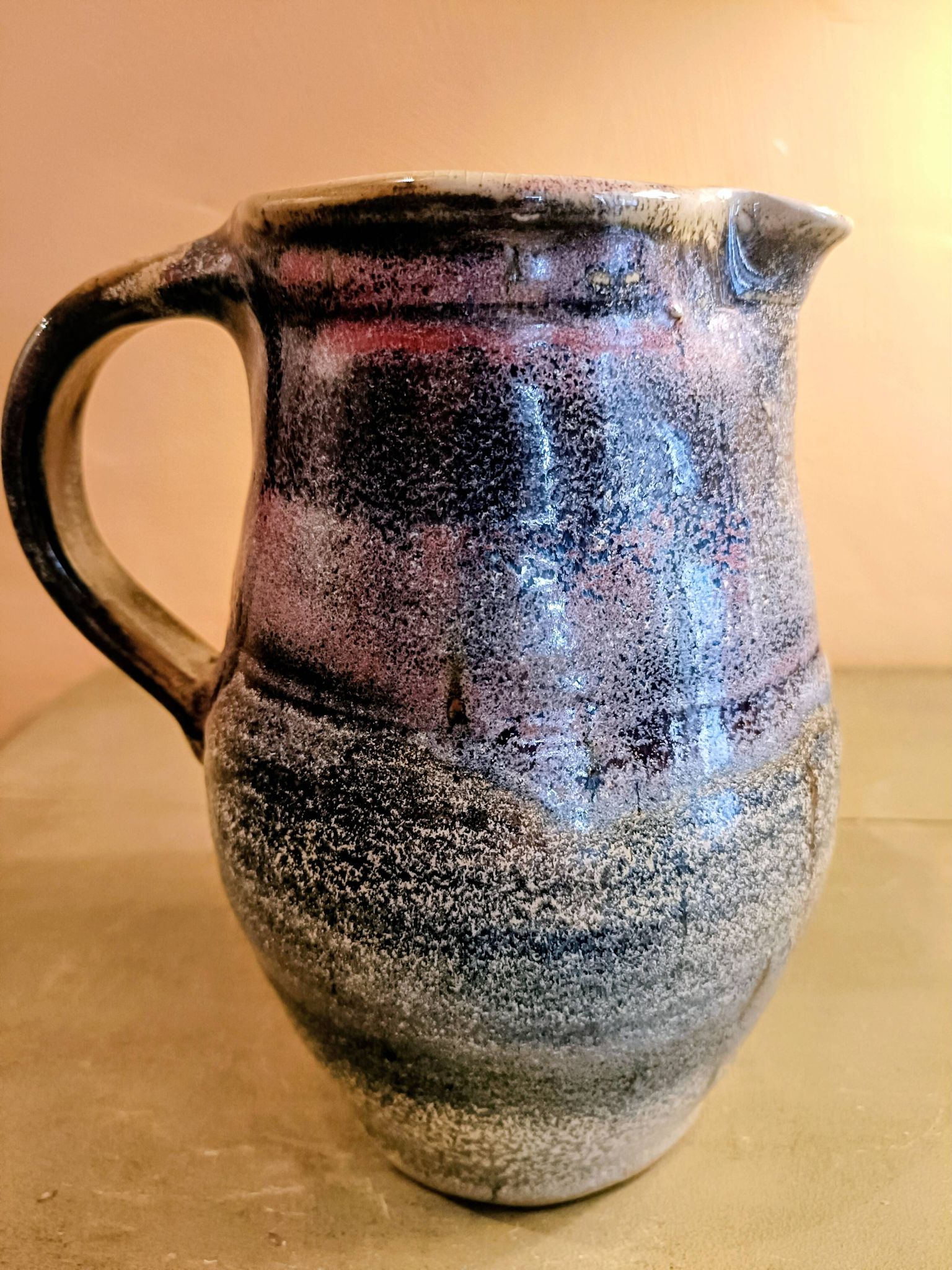 Glazed stoneware jug handmade